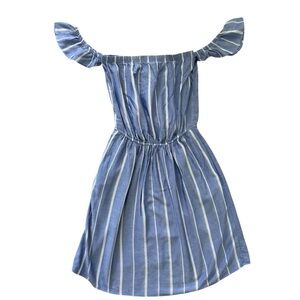 American Eagle Women’s Blue and White Stripe Mini Sundress With Pockets Size XS